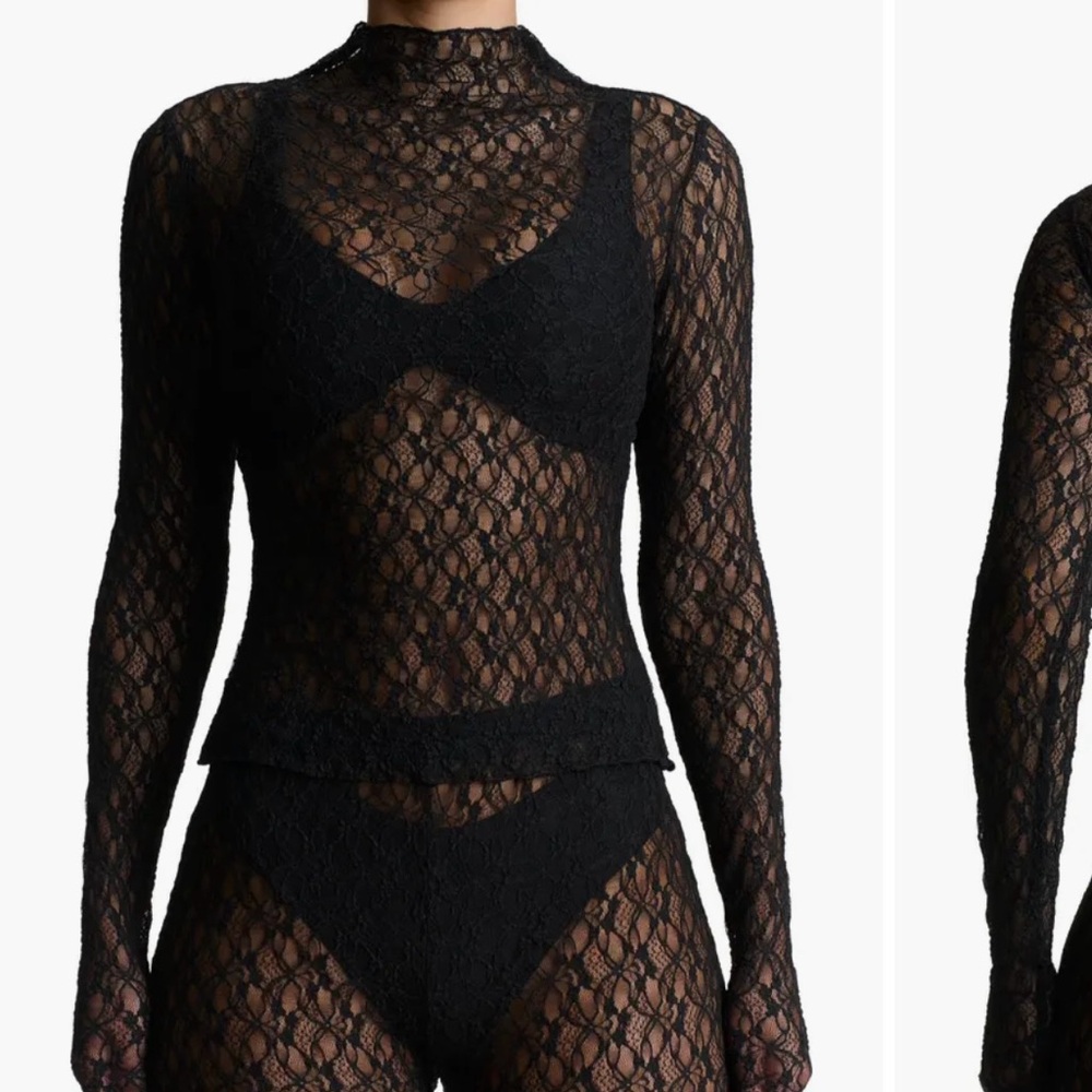 Naked Wardrobe Black Lace Top